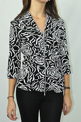 Joseph Ribkoff Black/White Printed Jacket Sz 8 10 UK 10 12 New 24681 