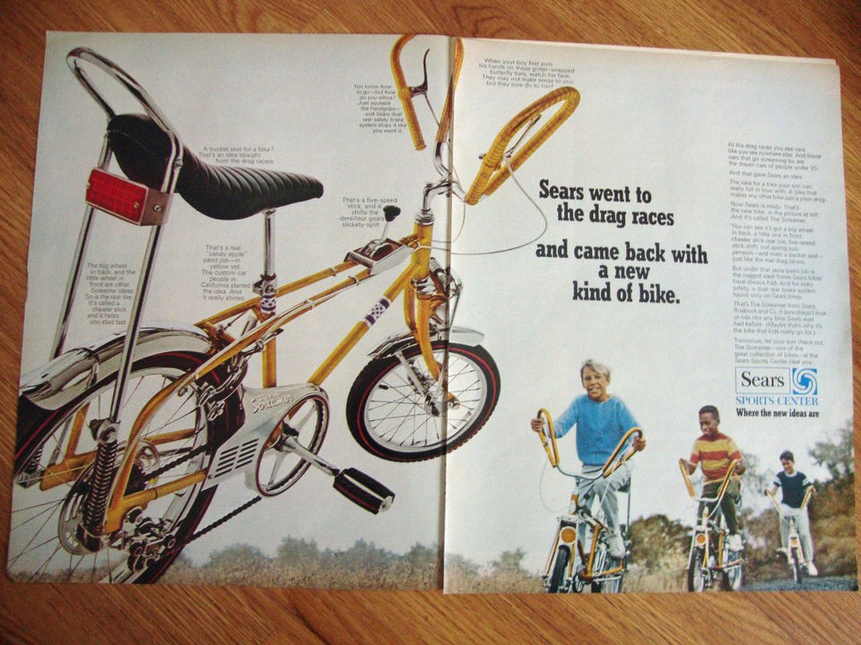 1968  bicycle ad 20 16 screamer dragster time left
