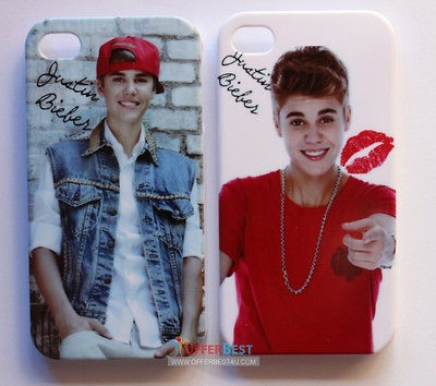 2PCS Justin Bieber Stylish Case cover For iphone 4 4S KISS JUSTIN 