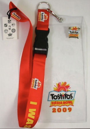 2009 fiesta bowl ticket holder break away lanyard pin time