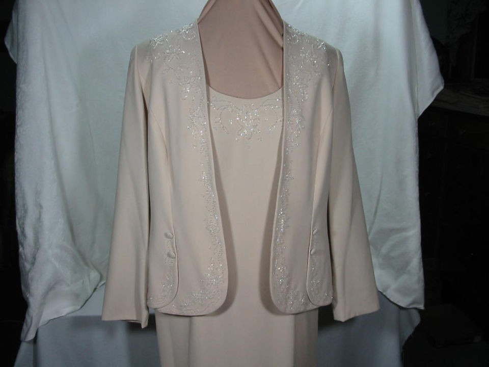Karen Miller NY Dress with jacket Size 10 Tube bead embellishments off 