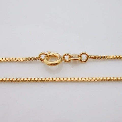 24K Gold Plated Child Necklace Box Chain Jewellry 35cm