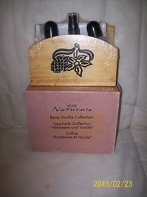   in Box Avon Vintage Berry Vanilla Wooden letter rack & toiletries set