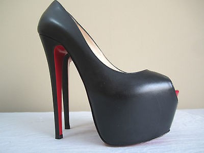 Christian Louboutin Daffodil 7 37 BLACK DAF 160 HEELS PLATFORM Shoes 