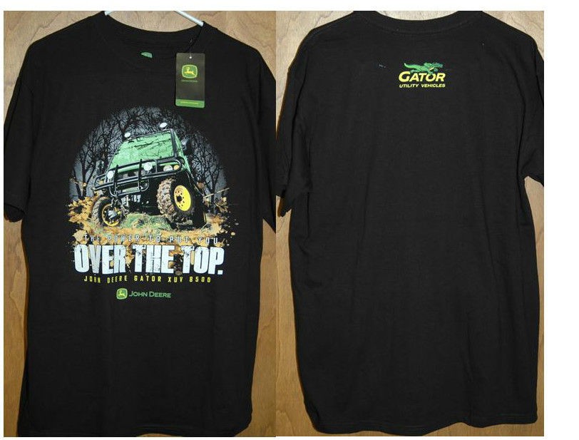 NEW Mens Black John Deere Gator T Shirt Over the Top Design M L XL 