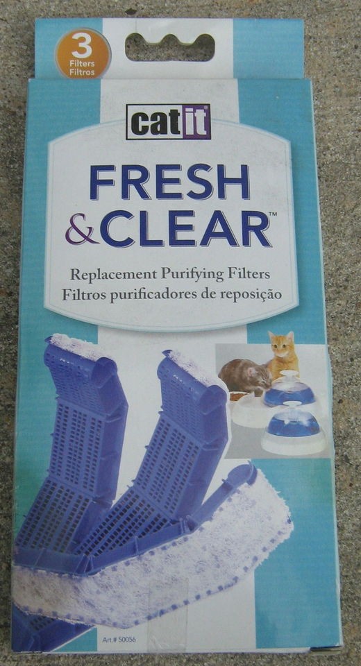   & Clear Pack of 3 Replacement Purifying Fliters For Cats Fountain