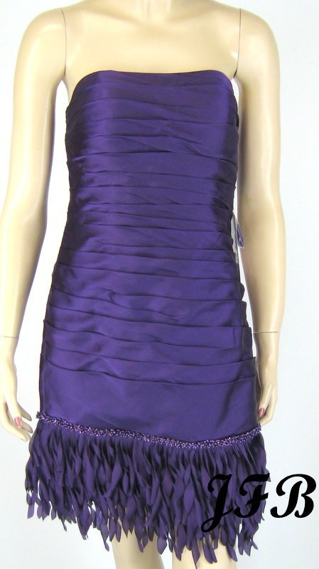 JS COLLECTIONS Purple Social Dress Strapless/Spag​hetti Straps New 