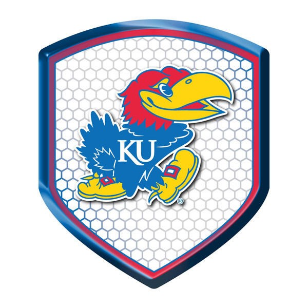 Kansas Jayhawks SHIELD Reflector Emblem Basketball Auto Home 