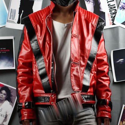 Michael Jackson Thriller Leather Red Jacket Free Billie Jean Socks