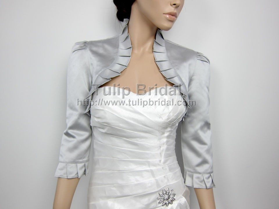 sleeve satin bolero jacket shrug top shirt 008