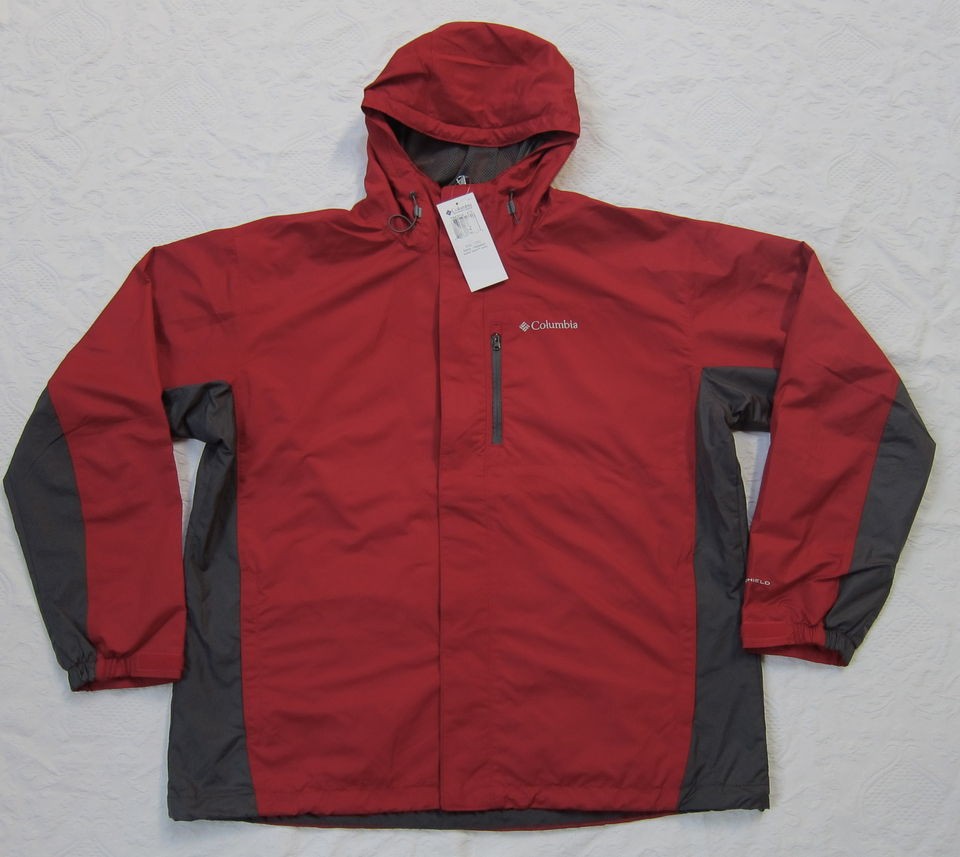 COLUMBIA MENS KILLICK STORM RAIN/WIND JACKET COAT NWT M XL XXL RED