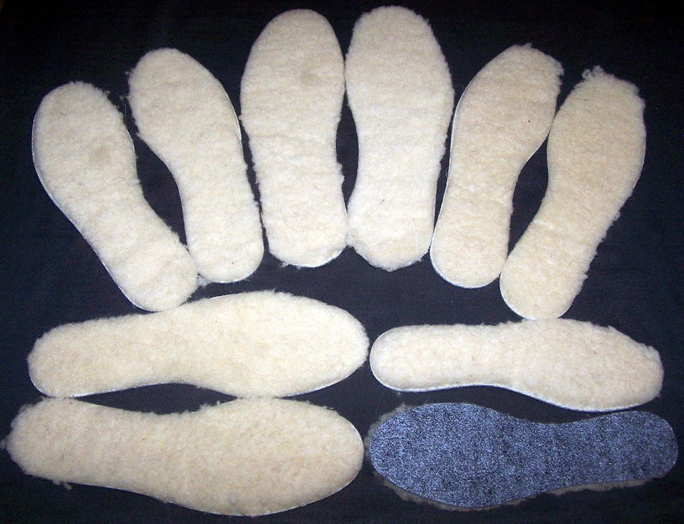 SHOE INSOLES 100% SHEEP WOOL & THICK FELT 5 PAIRS warm as sheepskin 