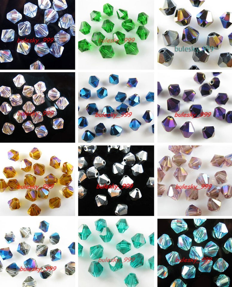   Glass Crystal Finding Loose Bicone Spacer Beads 6mm Color Wholesale