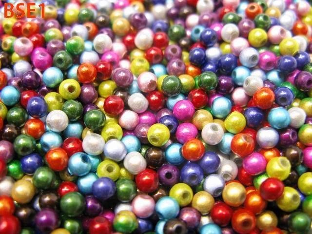 300/10g Color pick ROUND Acrylic MIRACLE Jewelry Loose BEADS 4mm bse1