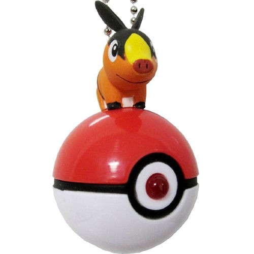 Pokemon BW LED LIGHT Up Pokeball Keychain TEPIG Mini Figure Black 