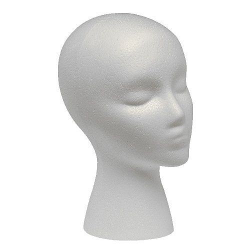 STYROFOAM FOAM MANNEQUIN WIG HEAD DISPLAY HAT CAP WIG HOLDER WHITE 