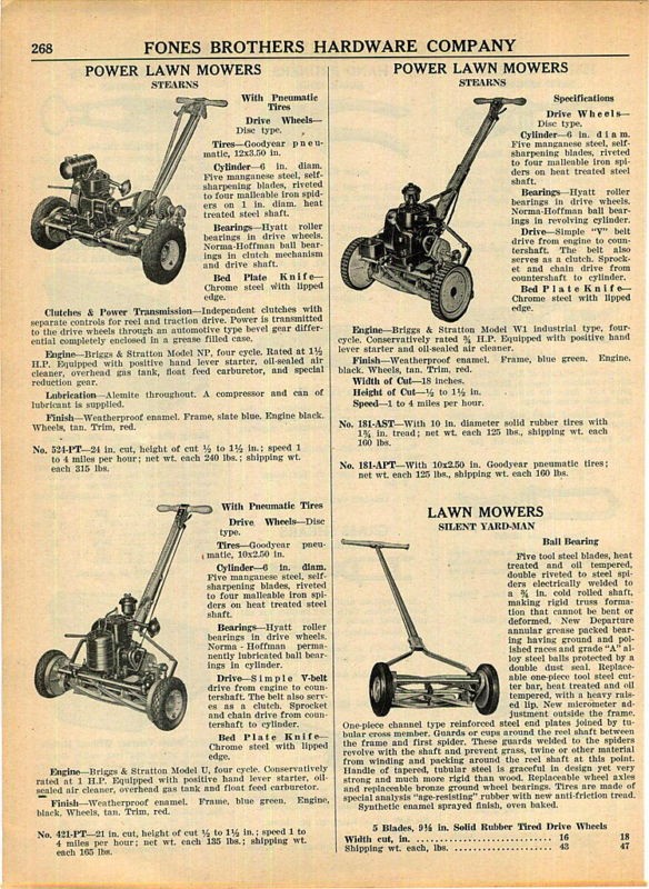 1942 stearns power lawn mower silent yard man ad returns