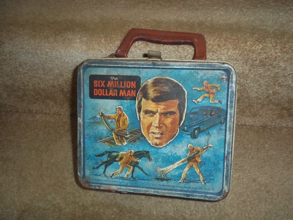 Vintage 1974 Six Million Dollar Man Aladdin Metal Lunchbox