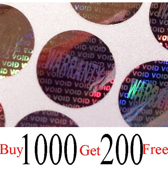   Warranty Void Security Tamper proof Circle Hologram Labels Stickers