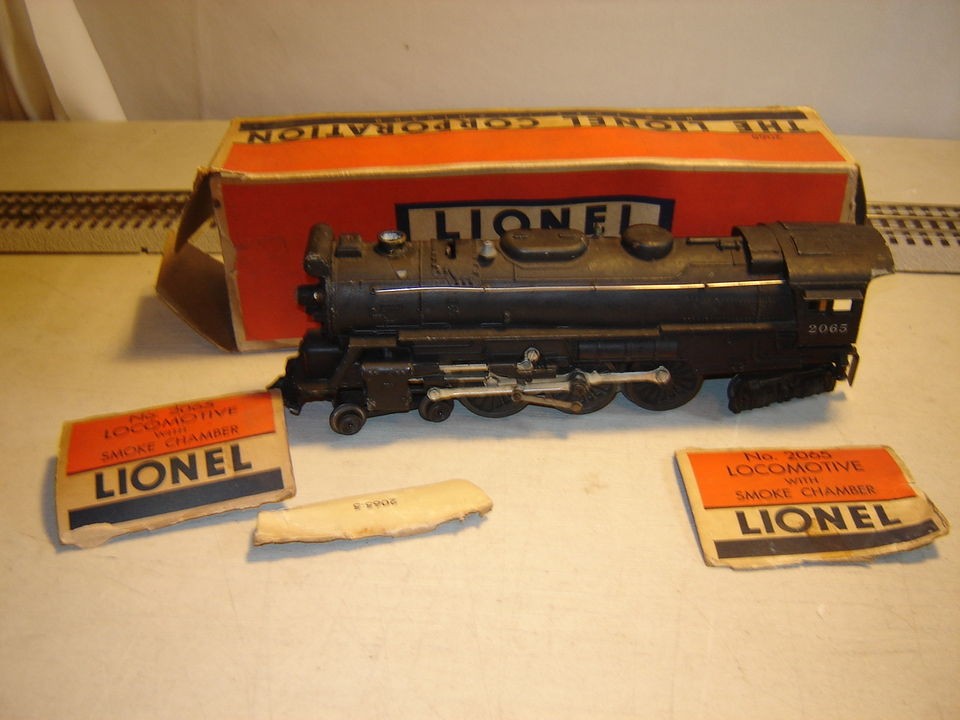 LIONEL POSTWAR # 2065 STEAM LOCOMOTIVE / MARKER LIGHTS / SMOKES / OB 