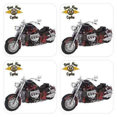 boss hoss v8 motor cycles coaster mat pad 4 pcs