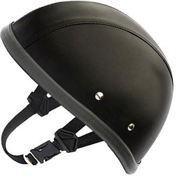 REAL LEATHER Eagle Daytona NOVELTY Motorcycle Half Helmet LOW PROFILE 