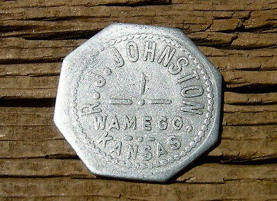   KS. (POTTAWATOMIE CO, KANSAS RIVER) R.J. JOHNSTON TRADE TOKEN