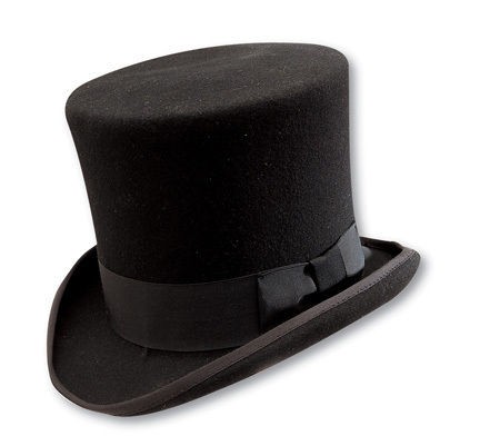 TOP HAT BLACK WOOL ROCK STAR GNR SLASH MAD HATTER CAROLER NEW WEDDINGS 