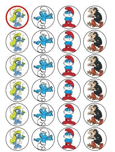 24 smurfs fairy cake cupcake toppers  2