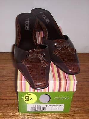 moda spana dk brown kid w croc 9 1 2 m orion