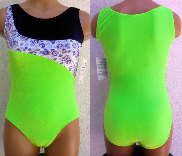 mash up velvet lime purple roses gymnastics leotard