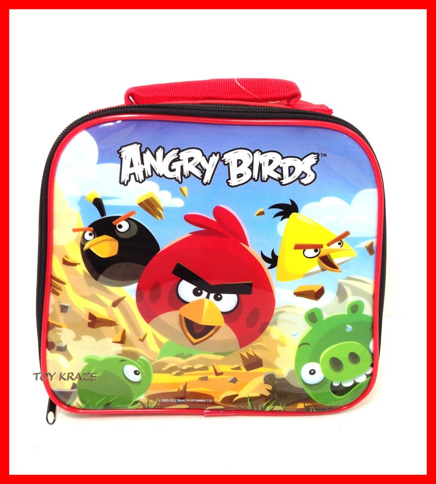   RED SCHOOL LUNCH BOX ROUND SNACK BAG INSULATED BOX ROVIO NWT