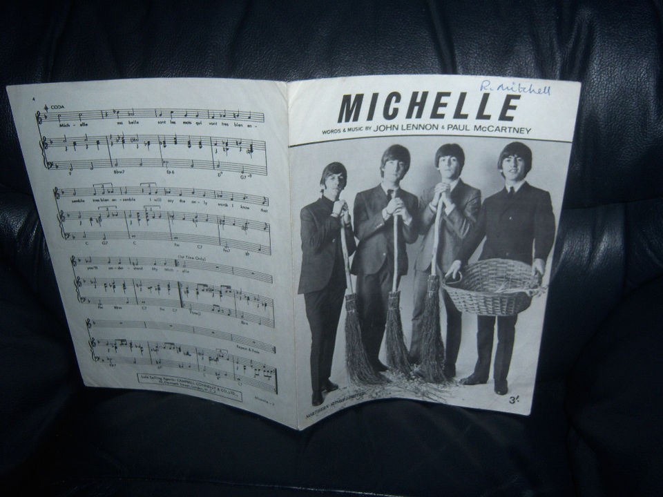 The Beatles Original Sheet Music 1965 MICHELLE Northern Songs . grand 