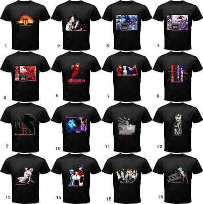 NEON GENESIS EVANGELION BLACK T SHIRT (16 DESIGN)