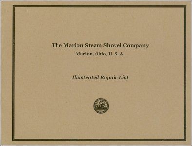 1940s MARION STEAM SHOVEL Co. Repair Parts List & Instructions 