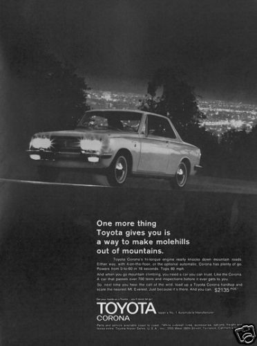 1969 toyota corona classic original vintage ad 