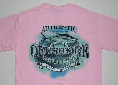 women lady pink t shirt fishing shirt size small S yellow fin tuna 