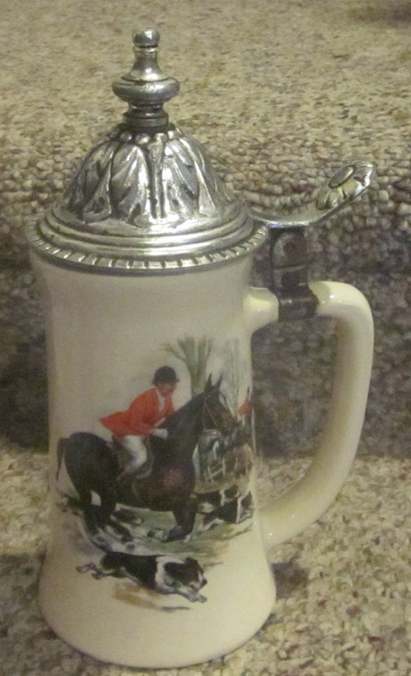 fox hunt hunting lidded stein mug mccoy 2 