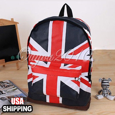 New Cute Hot Canvas UK England Flag Punk BackPack Shoulder Campus 