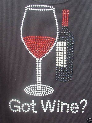 Rhinestone bling shirt tank tee apron cocktail got wine milk tasting 