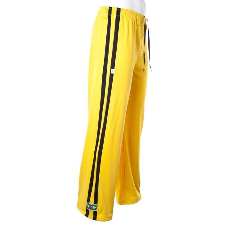 Unisex Yellow Brazil Capoeira Abada Martial Arts Elastic Trousers 