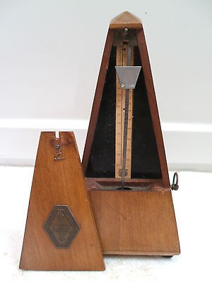 maelzel paquet walnut case vintage metronome 9 high  208 39 