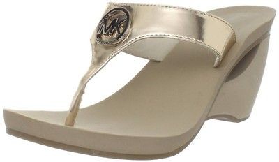 MICHAEL KORS WARREN SANDAL WOMENS WEDGE THONG FLIP FLOP HEEL MULTIPLE 