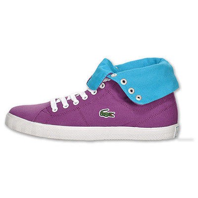 Lacoste Marcel Fold Womens Purple Blue Hi High Tops Chucks New Fold 