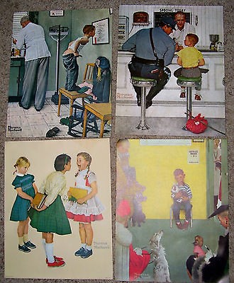Lot of 4 Classic Norman Rockwell Prints 1972 Limited Editions 