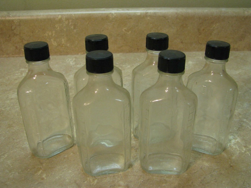 NEW OLD STOCK Duraglas Vtg MEDICINE BOTTLES 3iv 4oz. W/CAPS Home 