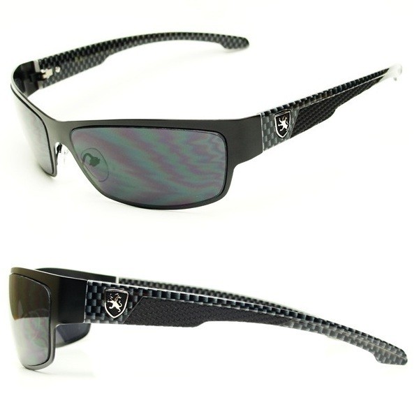 Mens Khan Sport Sunglasses Shades Biker Driving Carbon Fiber Look Pick 