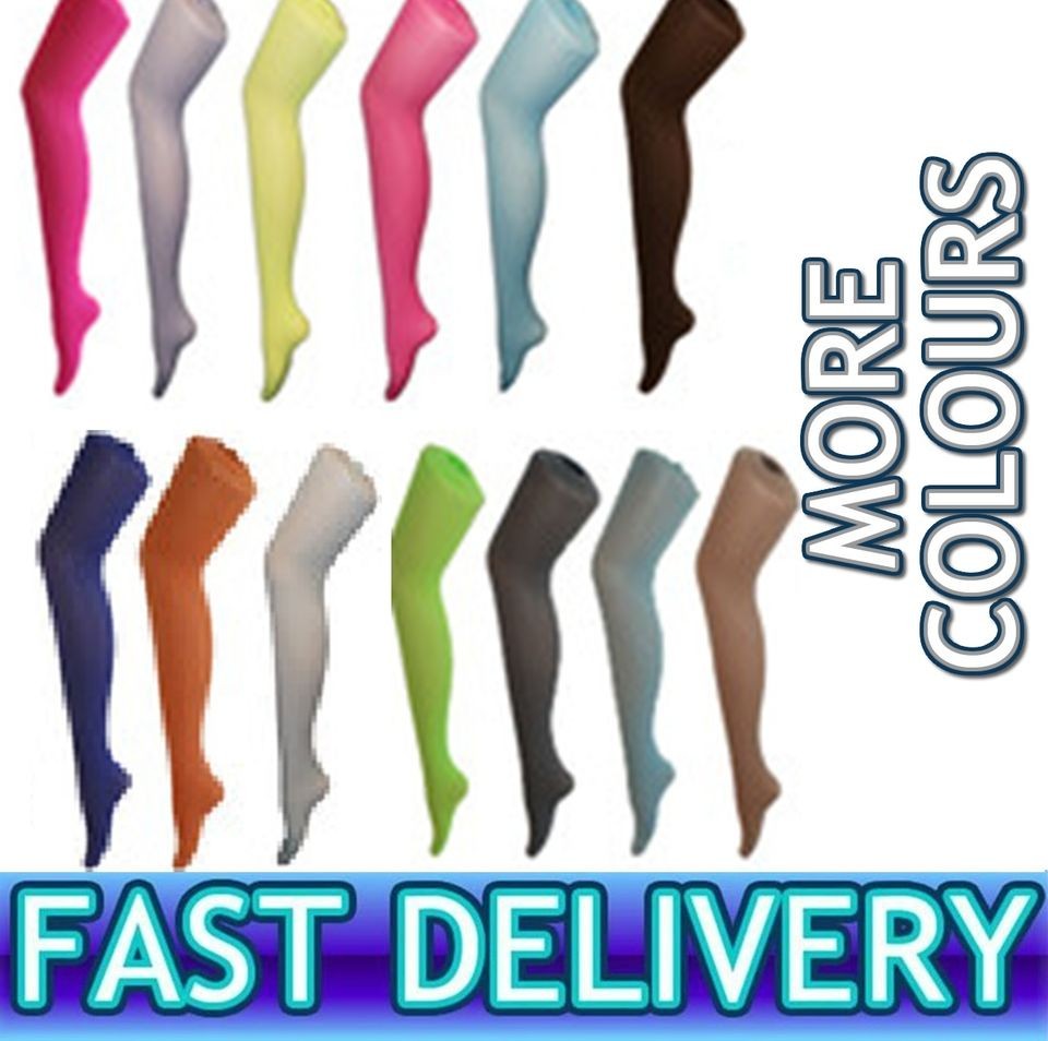 Missi 40 Denier Opaque Tights Many Colours Neon Plain Fancy Dress 36 