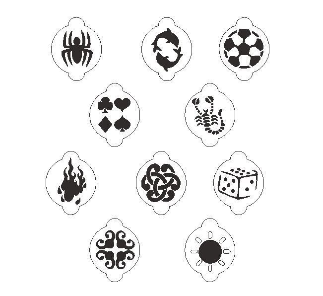 10 piece face painting stencil set 1 