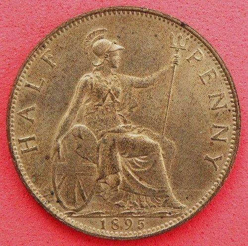 1895 victoria half penny unc with lustre sn5866 location united